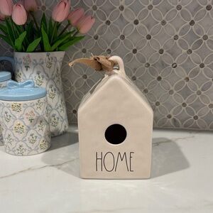 Rae Dunn Cream Ceramic Birdhouse with HOME Text